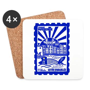 Timbré Marseille - Dessous de verre (lot de 4) - blanc - Devant