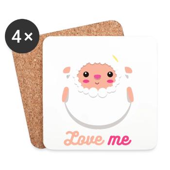 sheep - Coasters (set of 4) - white - Front
