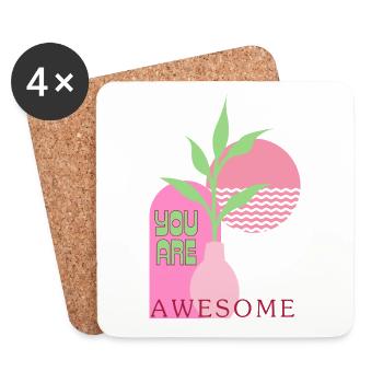 You are awesome  - Untersetzer (4er-Set) - Weiß - Vorne
