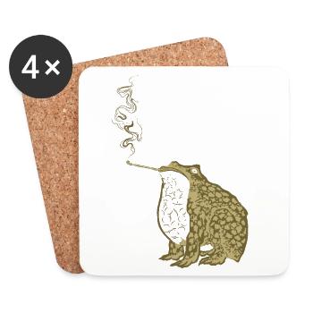 Fumée de grenouille japonaise funky - Dessous de verre (lot de 4) - blanc - Devant