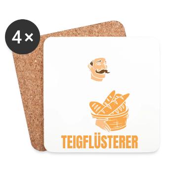 Bäcker Brotkorb Bäckermütze Teigflüsterer - Untersetzer (4er-Set) - Weiß - Vorne