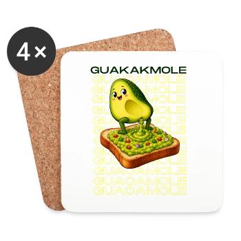 Avocado-Charme auf Guacamole-Toast - Untersetzer (4er-Set) - Weiß - Vorne