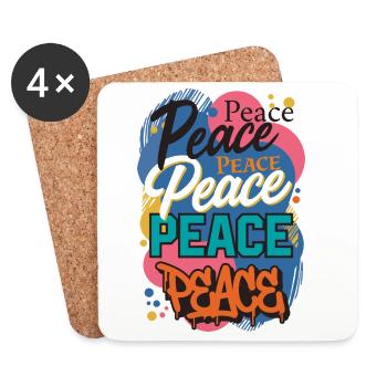 Peace as graffiti - Coasters (set of 4) - white - Front