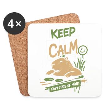 Keep It Calm Capy State Mind - Coasters (set of 4) - white - Front