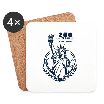 Emblem of Freedom 250 years - Coasters (set of 4) - white - Front