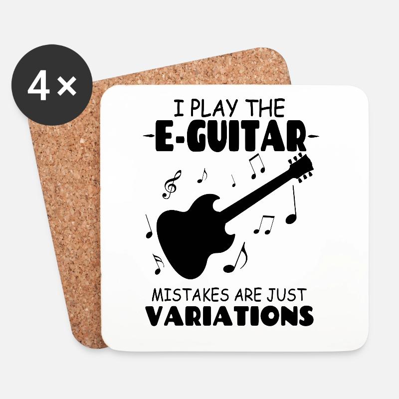 I_PlayThe_E-Guitar_Mistakes_Are_Just_Variations - Untersetzer (4er-Set) - Weiß