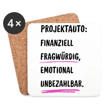 Projektauto - Untersetzer (4er-Set) - Weiß - Vorne