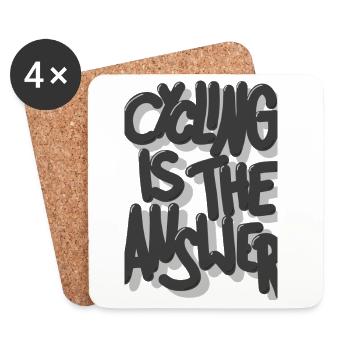 Cycling is the answer grau - Untersetzer (4er-Set) - Weiß - Vorne