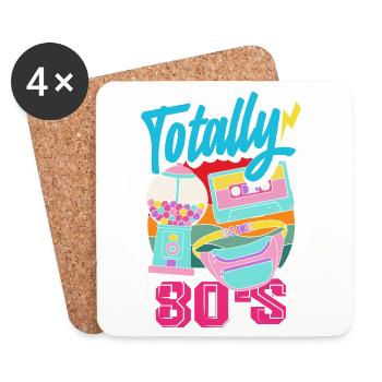 Retro Back to the 80s Vintage Design - Untersetzer (4er-Set) - Weiß - Vorne