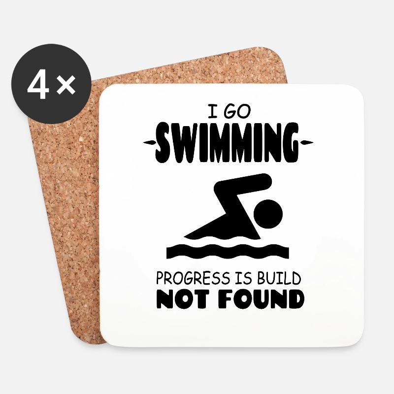 I Go Swimming Progress is Build not found - Untersetzer (4er-Set) - Weiß