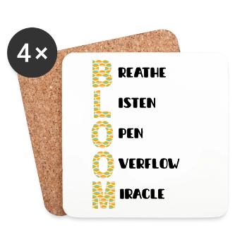 BLOOM Vertical Pattern Colors - Coasters (set of 4) - white - Front