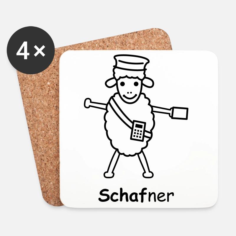 TIB_Schaf-ner - Untersetzer (4er-Set) - Weiß