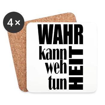 Wahrheit kann weh tun - Untersetzer (4er-Set) - Weiß - Vorne