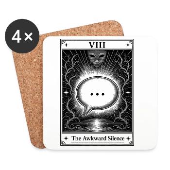 Awkward Silence | Tarot Card Everyday - Coasters (set of 4) - white - Front