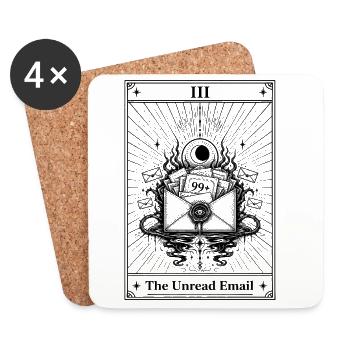 Unread Email | Tarot Card Everyday - Coasters (set of 4) - white - Front