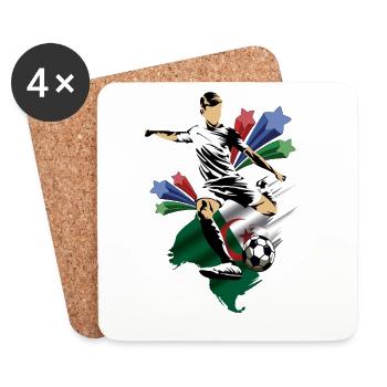 Argelia - Algérie - Drapeau - Dessous de verre (lot de 4) - blanc - Devant