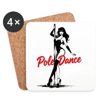 Sexy Pole Dance Silhouette – Athletisches Motiv - Untersetzer (4er-Set) - Weiß - Vorne