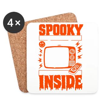 Spooky Outside Cozy Inside Horror Fan - Coasters (set of 4) - white - Front