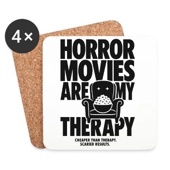 Les films d’horreur sont ma thérapie - Dessous de verre (lot de 4) - blanc - Devant