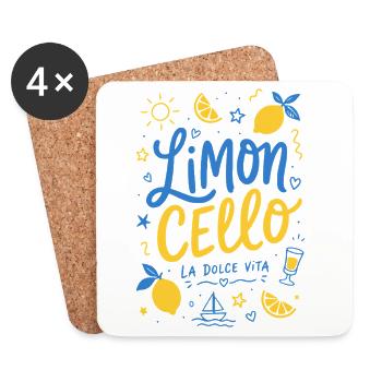 Limoncello - La dolce vita - Untersetzer (4er-Set) - Weiß - Vorne