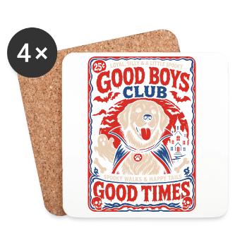 Good Boys Club Chien d’Halloween - Dessous de verre (lot de 4) - blanc - Devant