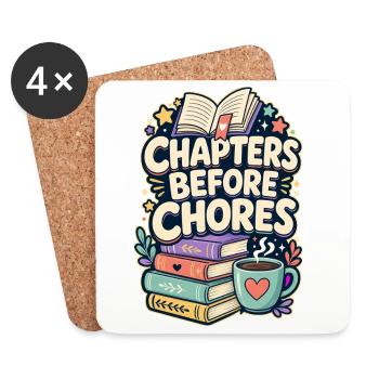 CHAPTERS BEFORE CHORES Nickerchen - Untersetzer (4er-Set) - Weiß - Vorne