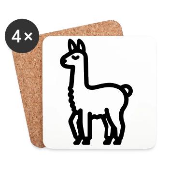 lama - Dessous de verre (lot de 4) - blanc - Devant
