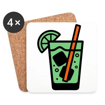 Cocktail Glass Summer Drink Vacances de garçon pour filles - Dessous de verre (lot de 4) - blanc - Devant