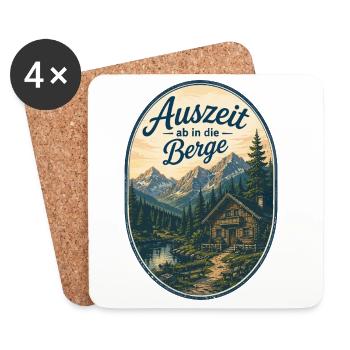 Auszeit in die Berge - Untersetzer (4er-Set) - Weiß - Vorne