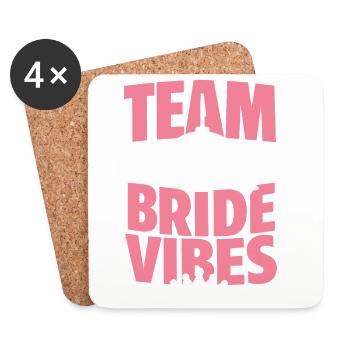 Ambiance Team Bride avec Disco Ball - Dessous de verre (lot de 4) - blanc - Devant