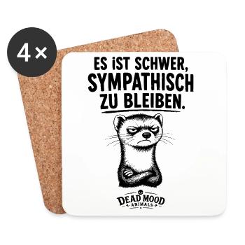 Genervter Otter | Lustiger Sarkasmus Bürohumor - Untersetzer (4er-Set) - Weiß - Vorne