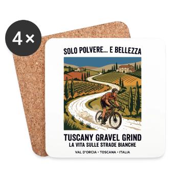 Tuscany Gravel Grind: Vita sulle Strade - Coasters (set of 4) - white - Front