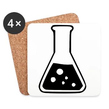 Reagenzglas Chemie Chemiker Geschenk - Untersetzer (4er-Set) - Weiß - Vorne