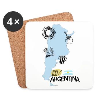 100% Argentina - Untersetzer (4er-Set) - Weiß - Vorne