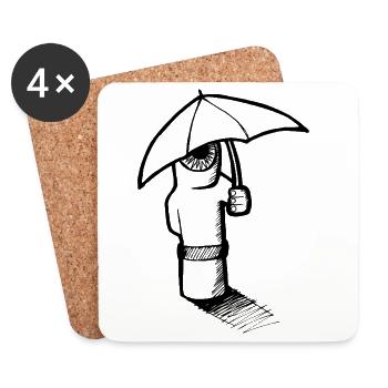 Nanowe with umbrella - Coasters (set of 4) - white - Front