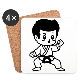 Karaté pour enfants - Dessous de verre (lot de 4) - blanc - Devant