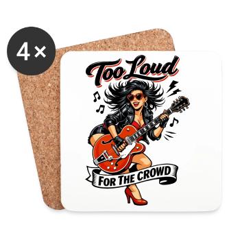 Pins Up Rockabilly : Trop bruyant pour la foule - Dessous de verre (lot de 4) - blanc - Devant