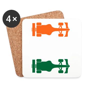 Formula India Formel Racing Indien - Dessous de verre (lot de 4) - blanc - Devant
