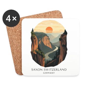 Saxon Switzerland | Vintage National Park - Coasters (set of 4) - white - Front