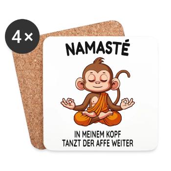 Namasté – Der Affe tanzt im Kopf - Untersetzer (4er-Set) - Weiß - Vorne