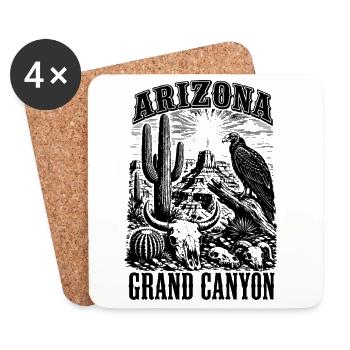 Arizona Grand Canyon Desert Silhouette - Coasters (set of 4) - white - Front