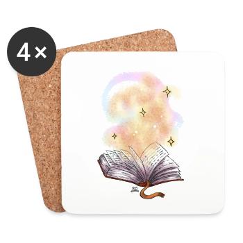 Magic Book - Coasters (set of 4) - white - Front