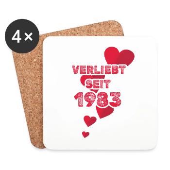 Jahr 1983 - Untersetzer (4er-Set) - Weiß - Vorne