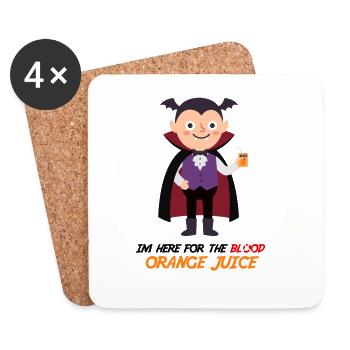 Blut-Orangensaft-Vampir – lustige Halloween-T-S - Untersetzer (4er-Set) - Weiß - Vorne