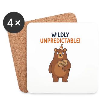 Wilde Unberechenbarer Bär - Untersetzer (4er-Set) - Weiß - Vorne