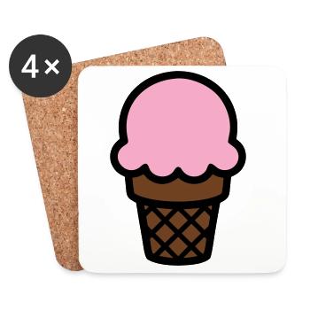 Eiscreme Waffel Icon - Untersetzer (4er-Set) - Weiß - Vorne