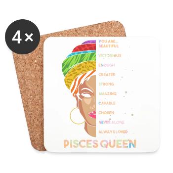 Zodiac sign Pisces - Coasters (set of 4) - white - Front