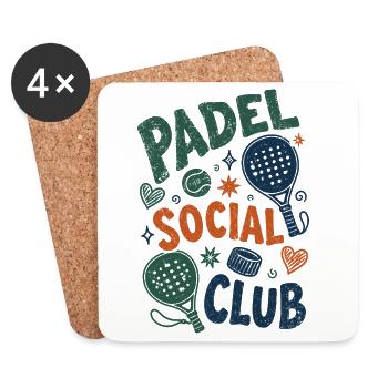 Vintage Padel Social Club - Untersetzer (4er-Set) - Weiß - Vorne