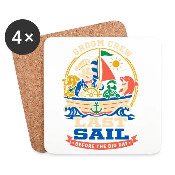 Last sailing trip before the wedding - Coasters (set of 4) - white - Front