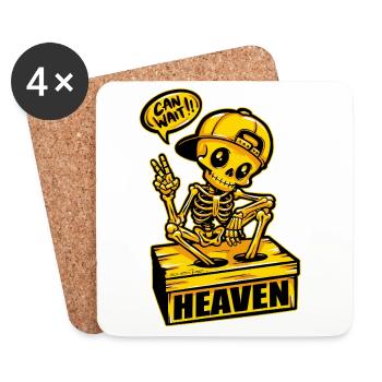 Skelett Heaven can wait - Untersetzer (4er-Set) - Weiß - Vorne